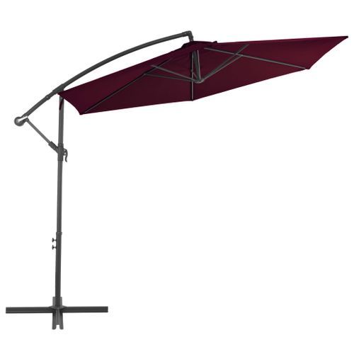 Parasol déporté avec mât en aluminium Bordeaux 300 cm - Photo n°2; ?>