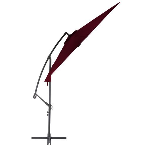 Parasol déporté avec mât en aluminium Bordeaux 300 cm - Photo n°3; ?>