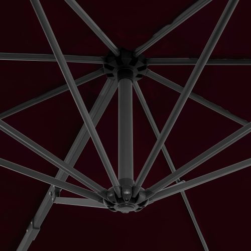 Parasol déporté avec mât en aluminium Rouge 300 cm - Photo n°2; ?>