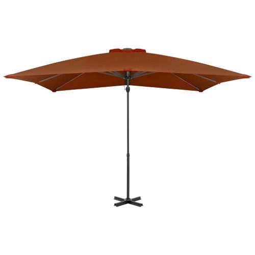 Parasol déporté avec mât en aluminium Terre cuite 250x250 cm - Photo n°3; ?>