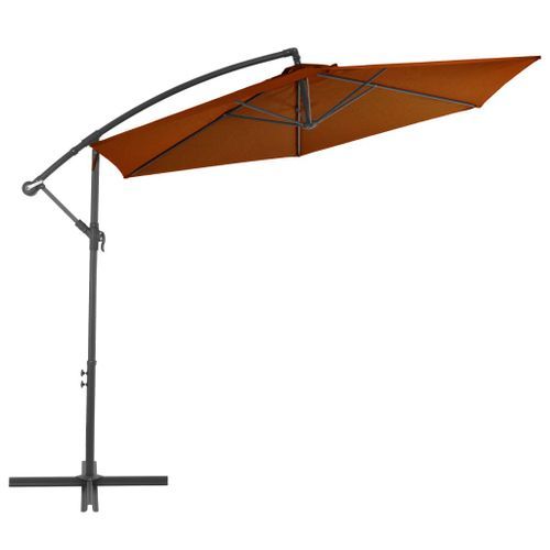 Parasol déporté avec mât en aluminium Terre cuite 300 cm 2 - Photo n°2; ?>