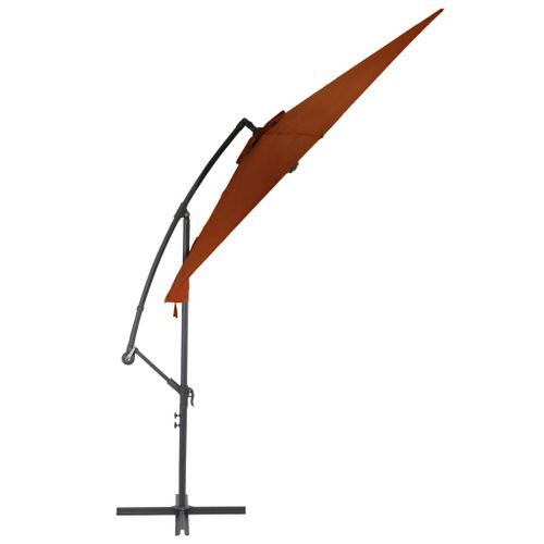 Parasol déporté avec mât en aluminium Terre cuite 300 cm 2 - Photo n°3; ?>