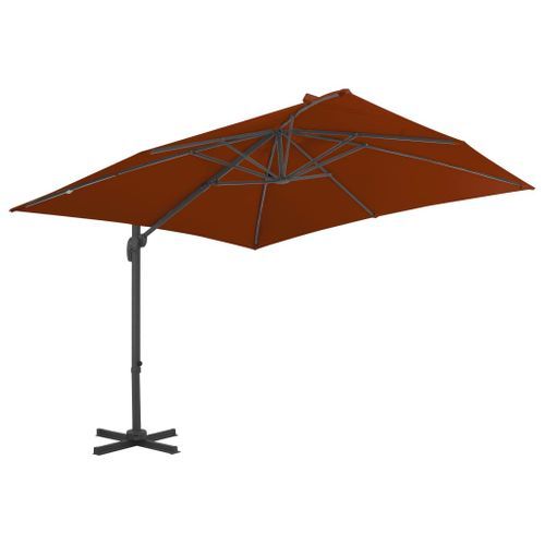 Parasol déporté avec mât en aluminium Terre cuite 300x300 cm - Photo n°3; ?>