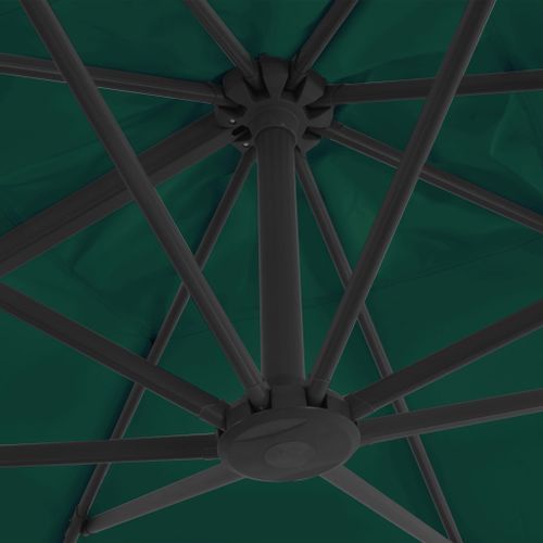 Parasol déporté avec mât en aluminium Vert 300x300 cm - Photo n°2; ?>