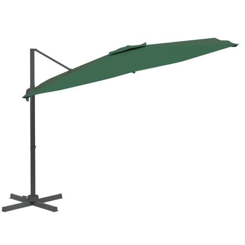 Parasol déporté avec mât en aluminium Vert 300x300 cm - Photo n°3; ?>