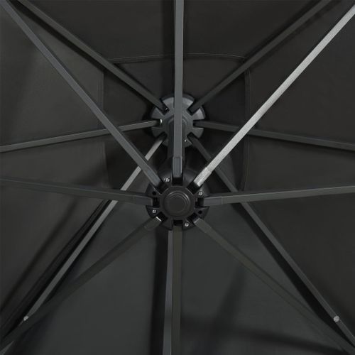 Parasol déporté avec mât et lumières LED Anthracite 250 cm - Photo n°2; ?>