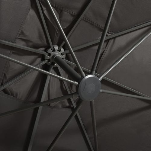 Parasol déporté avec mât et lumières LED Anthracite 300 cm 3 - Photo n°2; ?>