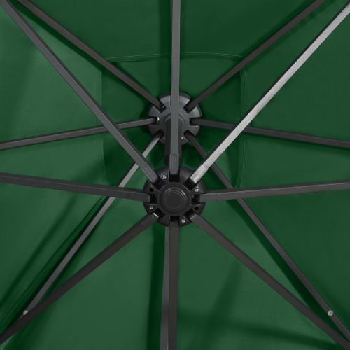 Parasol déporté avec mât et lumières LED Vert 250 cm - Photo n°2; ?>