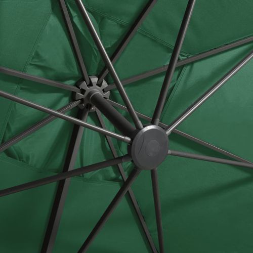 Parasol déporté avec mât et lumières LED Vert 300 cm 3 - Photo n°2; ?>