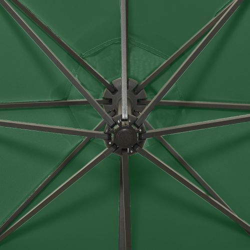 Parasol déporté avec mât et lumières LED Vert 300 cm 2 - Photo n°2; ?>