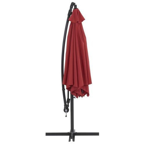 Parasol déporté diametre 3m - structure en aluminium avec toile polyester 180g- Rouge - Tohota - Photo n°2; ?>