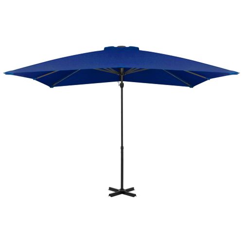 Parasol déporté et mât en aluminium Bleu azuré 250x250 cm - Photo n°3; ?>