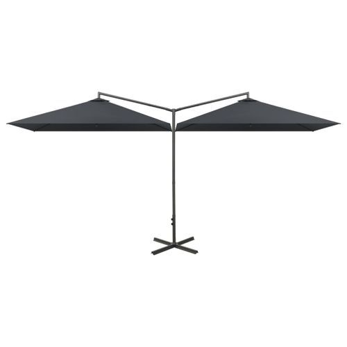 Parasol double avec mât en acier Anthracite 600x300 cm - Photo n°2; ?>