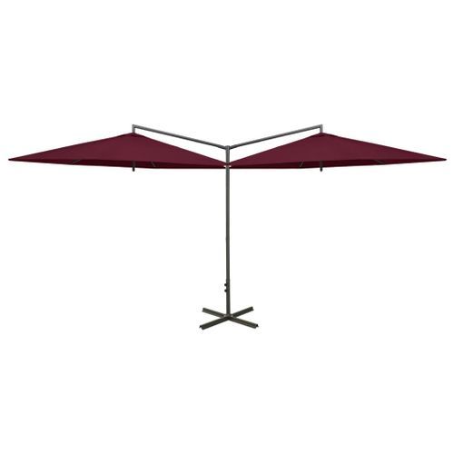 Parasol Double Avec Mât En Acier Rouge Bordeaux 600 Cm 18 Parasol double avec mât en acier Rouge bordeaux 600 cm - Photo n°2; ?>