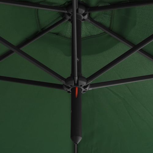 Parasol double avec mât en acier Vert 600 cm - Photo n°3; ?>