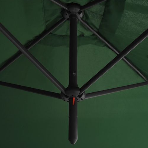 Parasol double avec mât en acier Vert 600x300 cm - Photo n°3; ?>