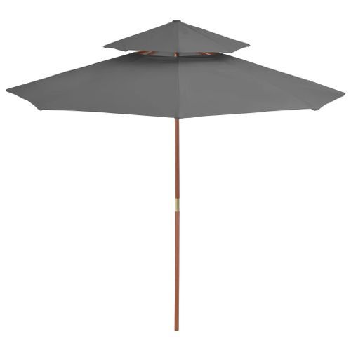 Parasol Double Avec Mât En Bois 270 Cm Anthracite 15 Parasol double avec mât en bois 270 cm Anthracite - Photo n°3; ?>