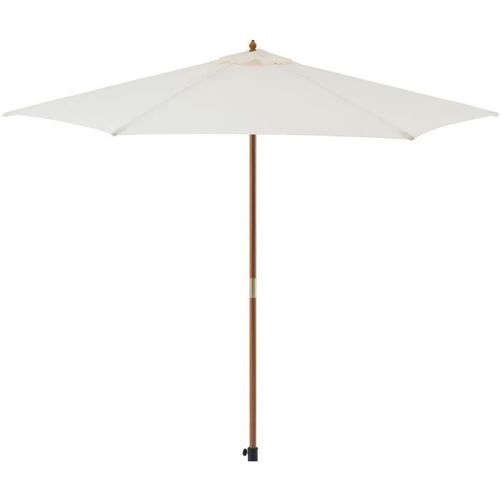 Parasol droit diametre 2,7 m - Mât bois rond et polyester 160g/m² - Beige - Photo n°2; ?>