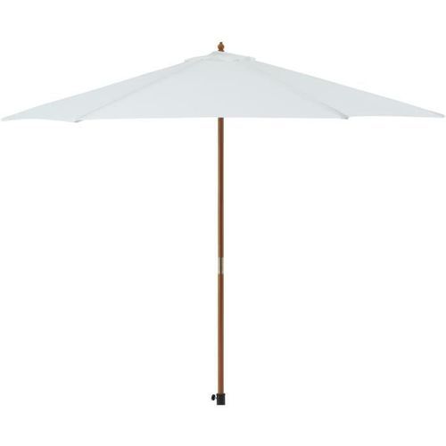 Parasol en bois rond et polyester 160g/m² - Arc 3 m - Blanc - Photo n°2; ?>