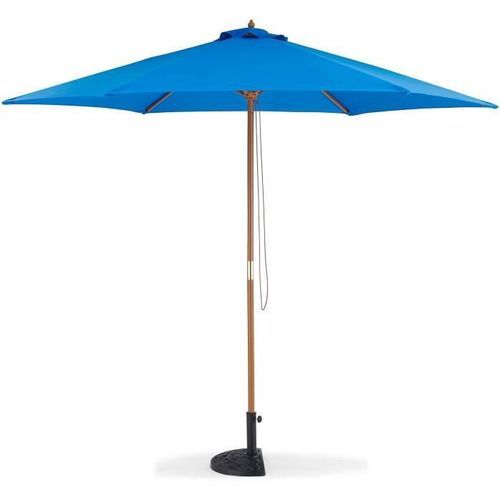 Parasol en bois rond et polyester 160g/m² - Arc 3 m - Bleu profond - Photo n°2; ?>
