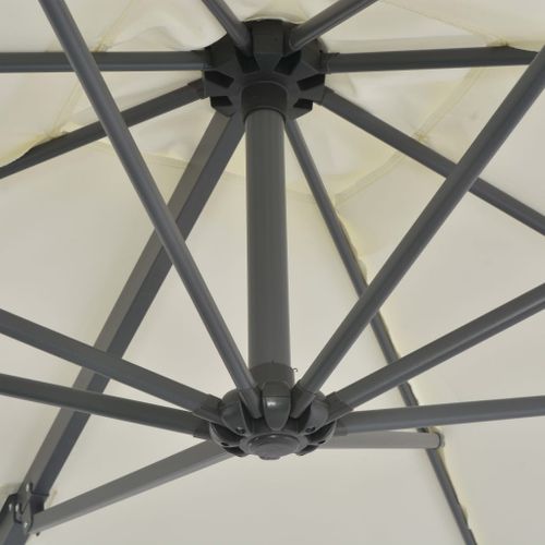 Parasol en porte-à-faux avec mât en acier 250 x 250 cm Sable - Photo n°2; ?>
