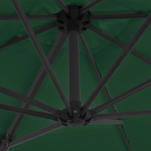 Parasol en porte-à-faux avec mât en acier 250 x 250 cm Vert - Photo n°2; ?>