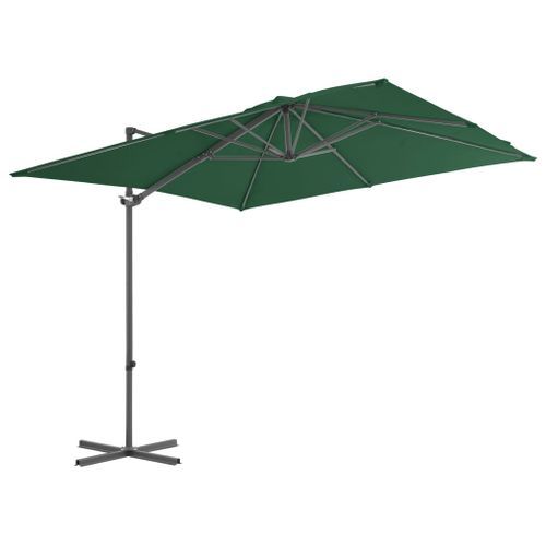 Parasol en porte-à-faux avec mât en acier 250 x 250 cm Vert - Photo n°3; ?>