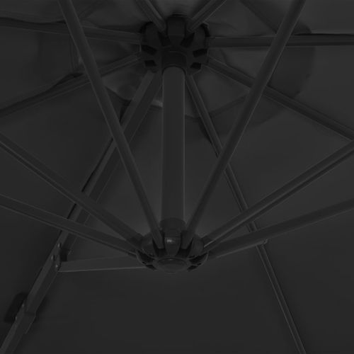 Parasol en porte-à-faux avec mât en acier Anthracite 300 cm - Photo n°2; ?>
