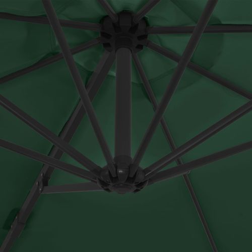 Parasol en porte-à-faux avec mât en acier Vert 300 cm - Photo n°2; ?>