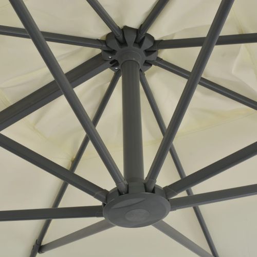 Parasol en porte-à-faux avec mât en aluminium 300x300 cm Sable - Photo n°2; ?>