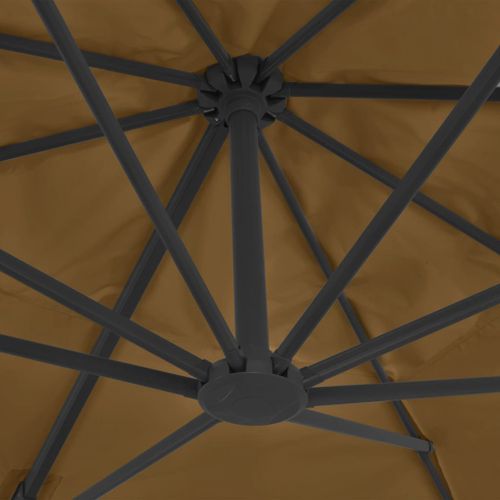 Parasol en porte-à-faux avec mât en aluminium 400x300 cm Taupe - Photo n°2; ?>