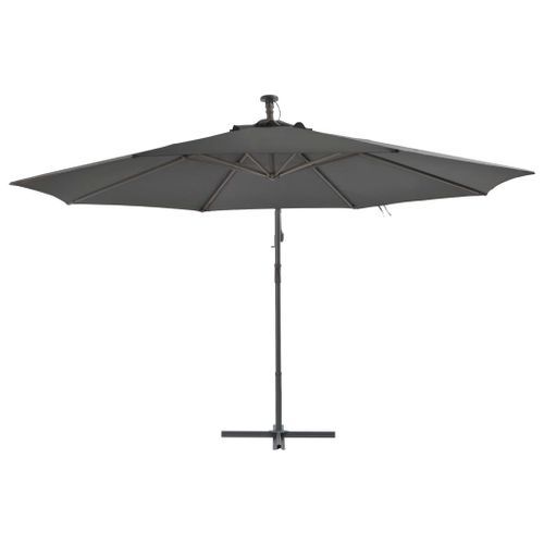 Parasol en porte-à-faux avec poteau Aluminium 350 cm Anthracite - Photo n°3; ?>