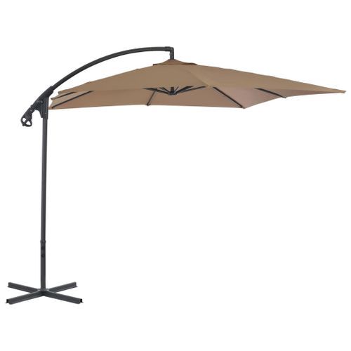 Parasol en porte-à-faux avec poteau en acier 250x250 cm Taupe - Photo n°2; ?>