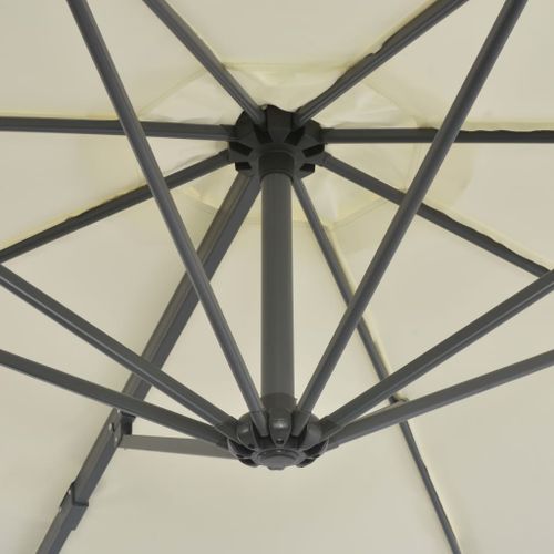 Parasol en porte-à-faux avec poteau en aluminium 300 cm Sable - Photo n°2; ?>