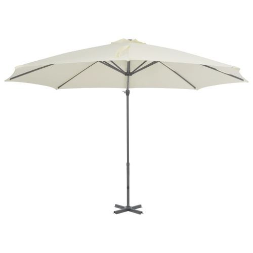 Parasol en porte-à-faux avec poteau en aluminium 300 cm Sable - Photo n°3; ?>