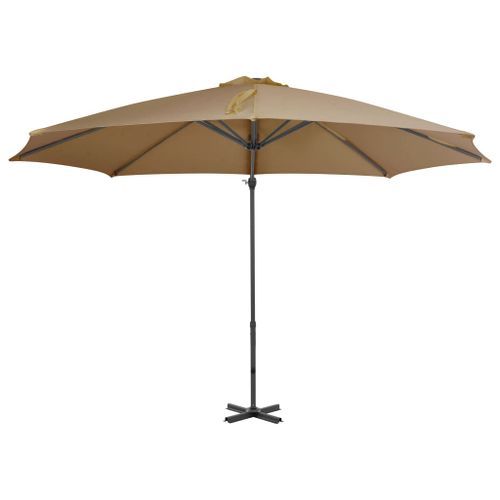 Parasol en porte-à-faux avec poteau en aluminium 300 cm Taupe - Photo n°3; ?>