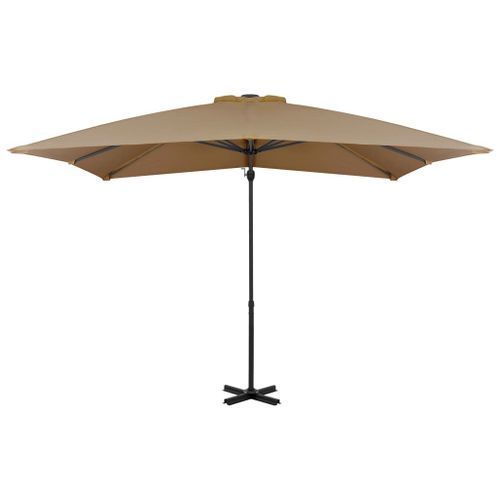 Parasol en porte-à-faux et mât en aluminium 250x250 cm Taupe - Photo n°3; ?>