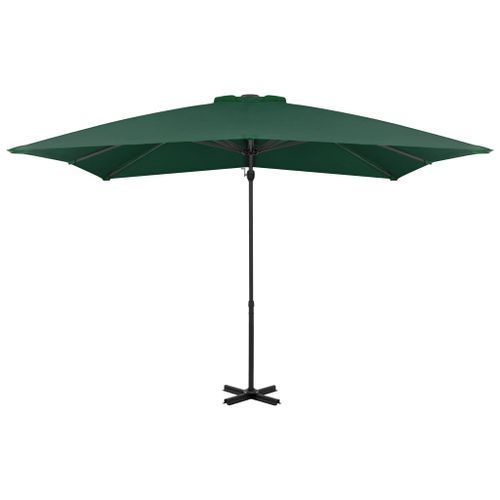 Parasol en porte-à-faux et mât en aluminium 250x250 cm Vert - Photo n°3; ?>