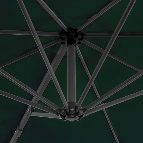 Parasol en porte-à-faux et poteau en aluminium 300 cm Vert - Photo n°2; ?>