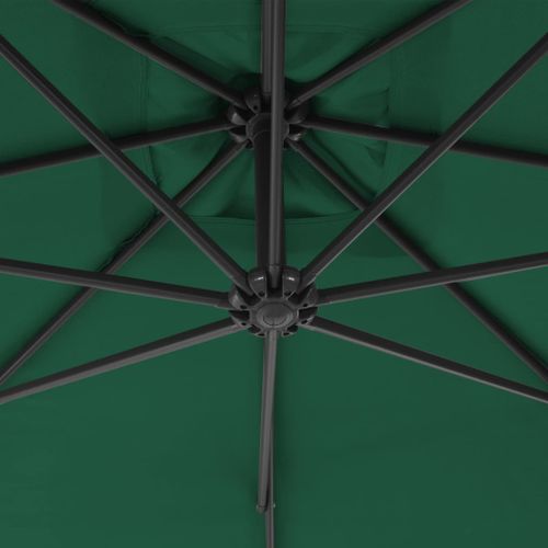 Parasol en porte-à-feux avec mât en acier 250 x 250 cm Vert - Photo n°2; ?>