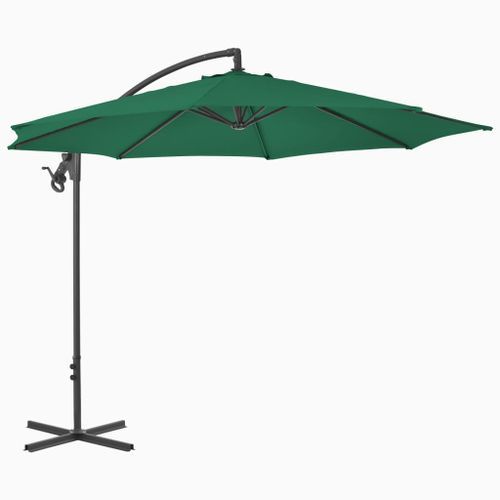 Parasol en porte-à-feux avec mât en acier 300 cm Vert - Photo n°3; ?>