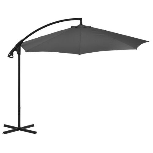 Parasol en porte-à-feux avec poteau Acier 300 cm Anthracite - Photo n°3; ?>