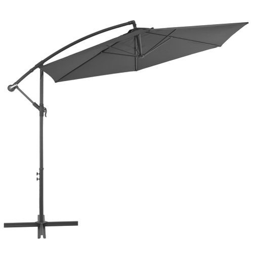 Parasol en porte-à-feux avec poteau Aluminium 300 cm Anthracite - Photo n°2; ?>