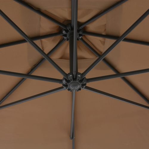 Parasol en porte-à-feux avec poteau en acier 300 cm Taupe - Photo n°2; ?>
