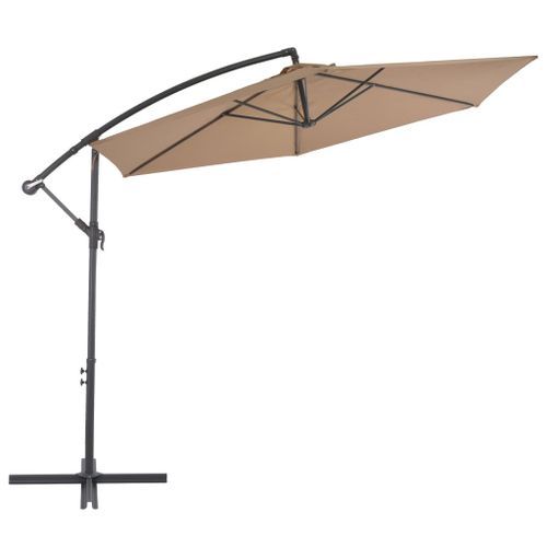 Parasol en porte-à-feux avec poteau en aluminium 300 cm Taupe - Photo n°2; ?>