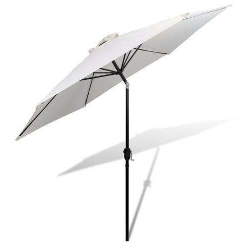 Parasol sable blanc avec poteau en acier 3m - Photo n°2; ?>