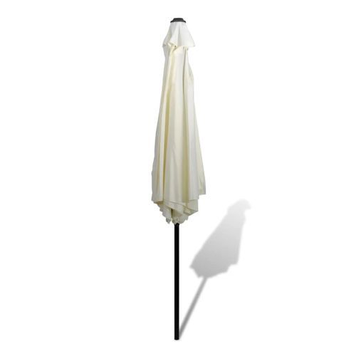 Parasol sable blanc avec poteau en acier 3m - Photo n°3; ?>