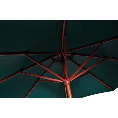 Parasol sur pied toile verte & bois 258 cm - Photo n°2; ?>