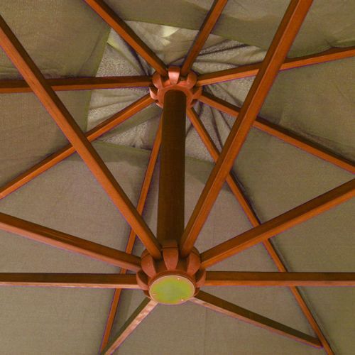 Parasol suspendu avec mât Taupe 3x3 m Bois de sapin massif - Photo n°2; ?>