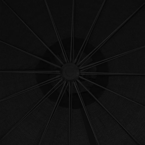 Parasol suspendu Noir 3 m Mât en aluminium - Photo n°2; ?>